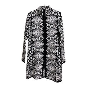 Icelandic Nordic Sz Sm Wool Blend Black and White Patterned Jacket